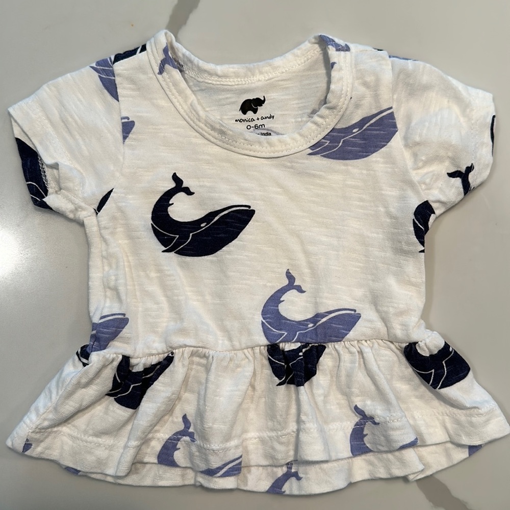 Monica + Andy Whale Shirt 0-6 months